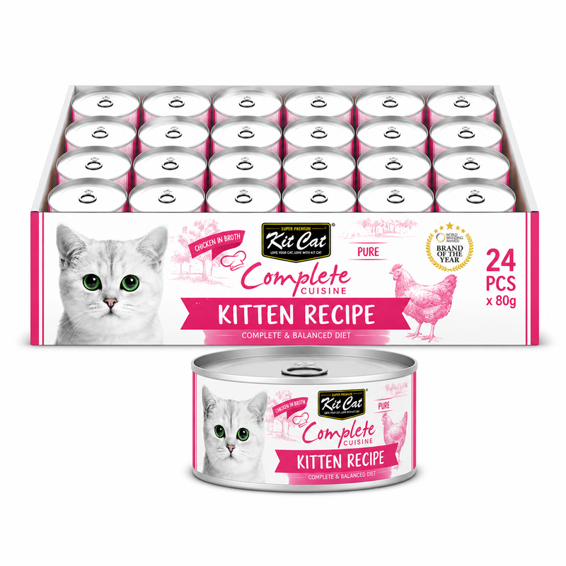 Kit Cat Complete Cuisine – Kitten Recipe Chicken in Broth 24x70g