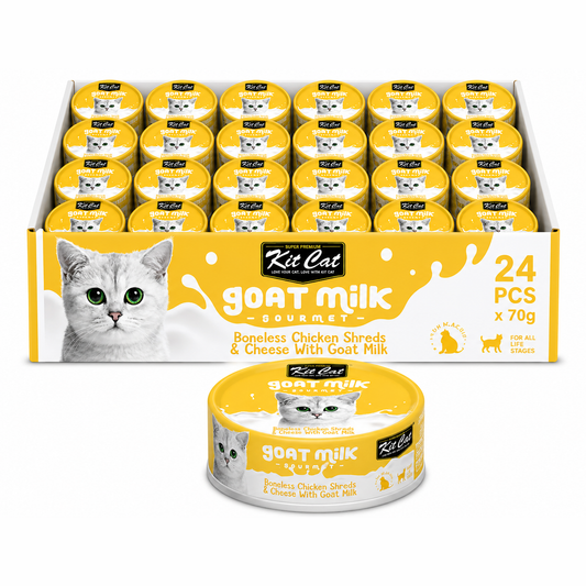 Kit Cat Boneless Chicken Shreds & Cheese With Goat Milk 70gx24pcs