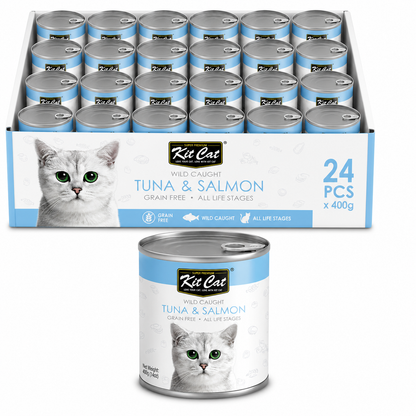 Kit Cat Atlantic Tuna With Wild Salmon 24x400g
