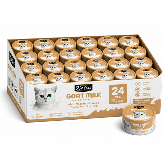 Kit Cat White Meat Tuna Flakes & Cheese With Goat Milk 70gx24pcs