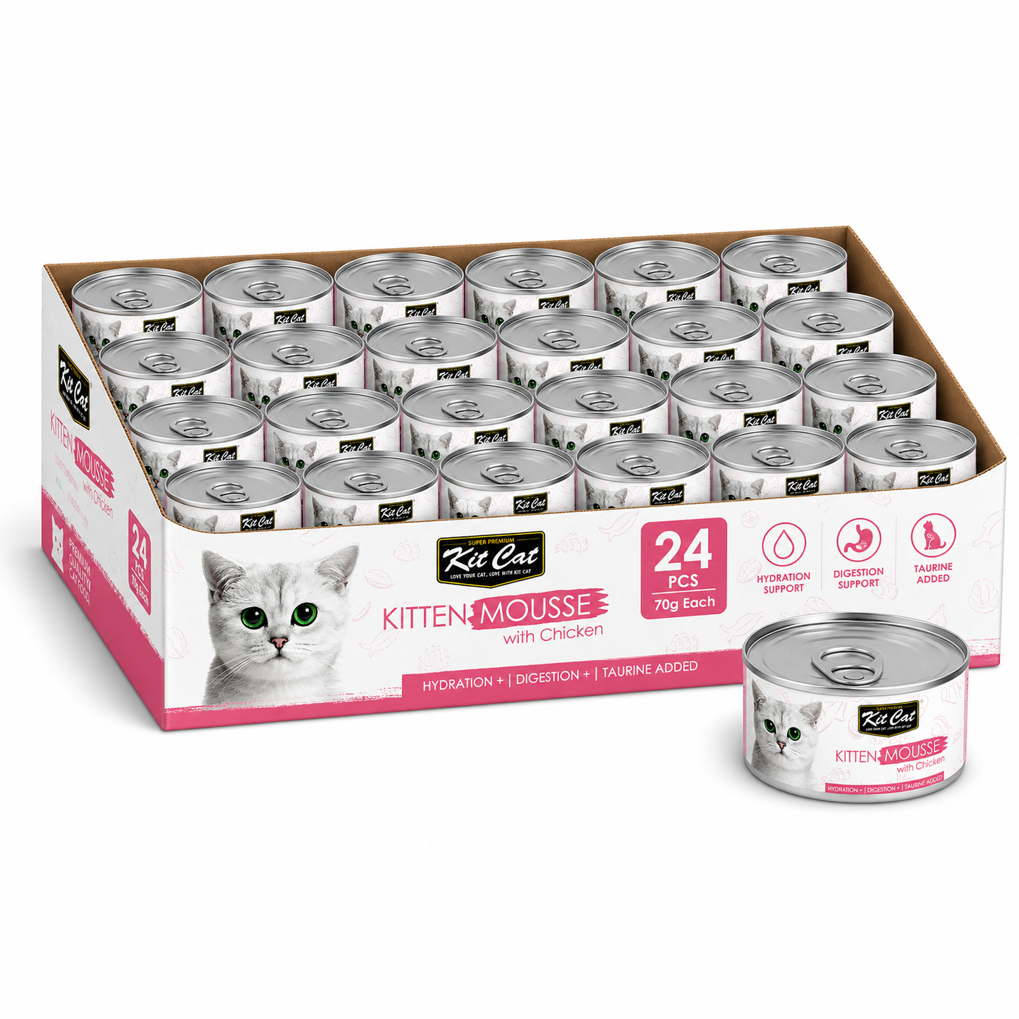 Kit Cat Kitten Chicken Mousse 24x80G