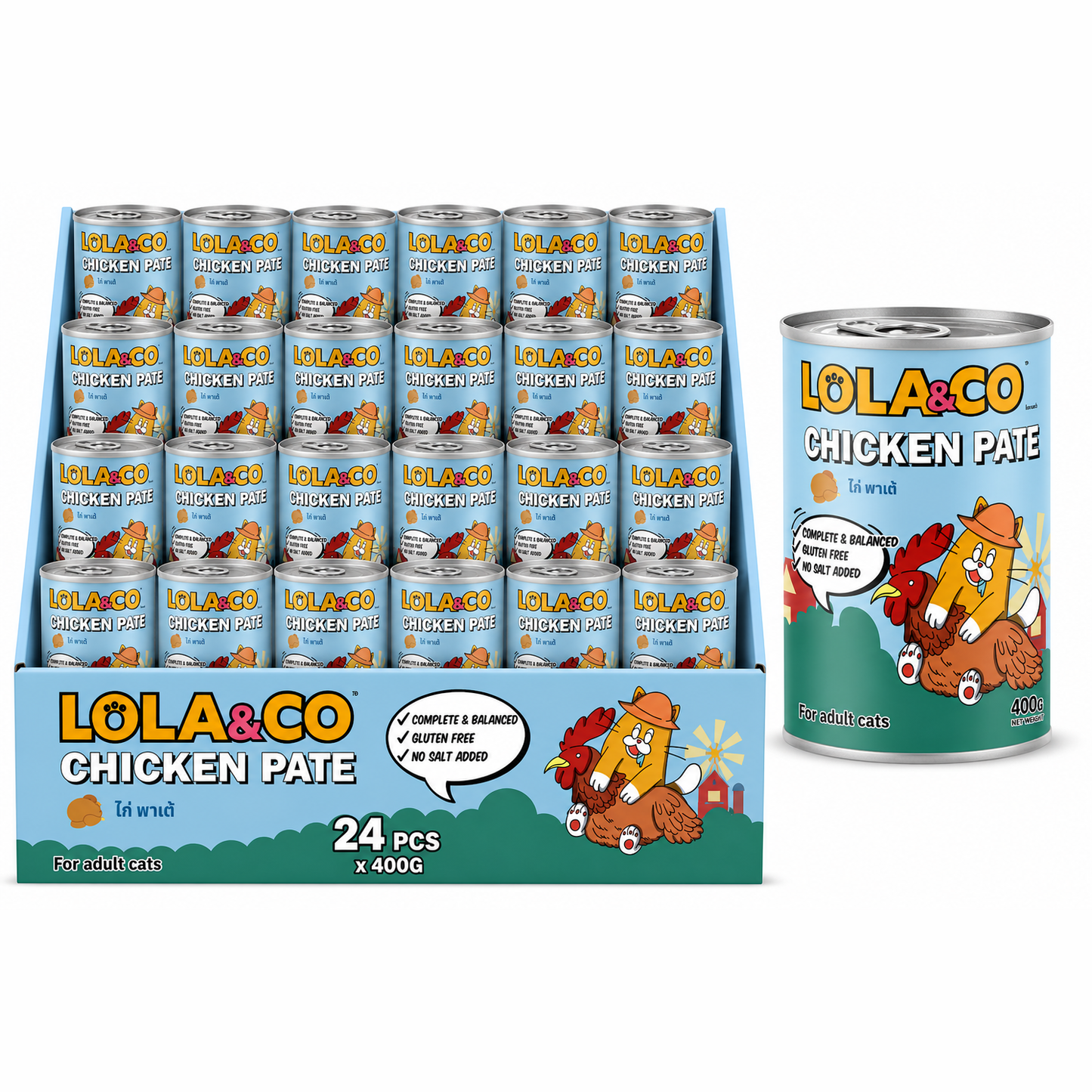Lola & Co Chicken Pate Cat Wet Food 24x400g