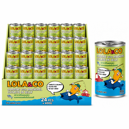 Lola & Co Sardine with Mackerel Cutlets In Jelly Cat Wet Food 400gx24pcs