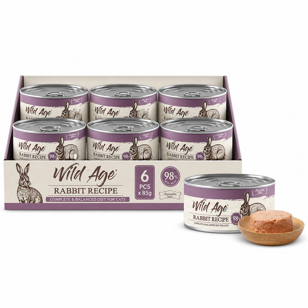 AB Bites Wild Ages Complete Wet Diet – Rabbit Recipe 80gx6pcs