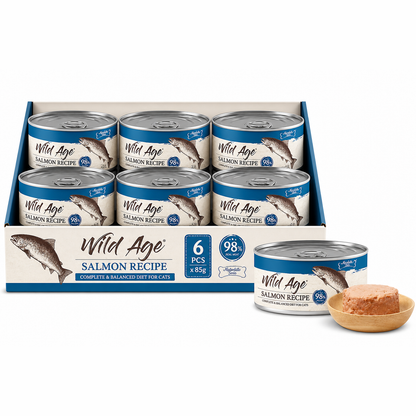 AB Bites Wild Ages Complete Wet Diet – Salmon Recipe 80gx6pcs