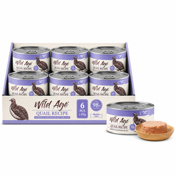 AB Bites Wild Ages Complete Wet Diet – Quail Recipe 80gx6pcs