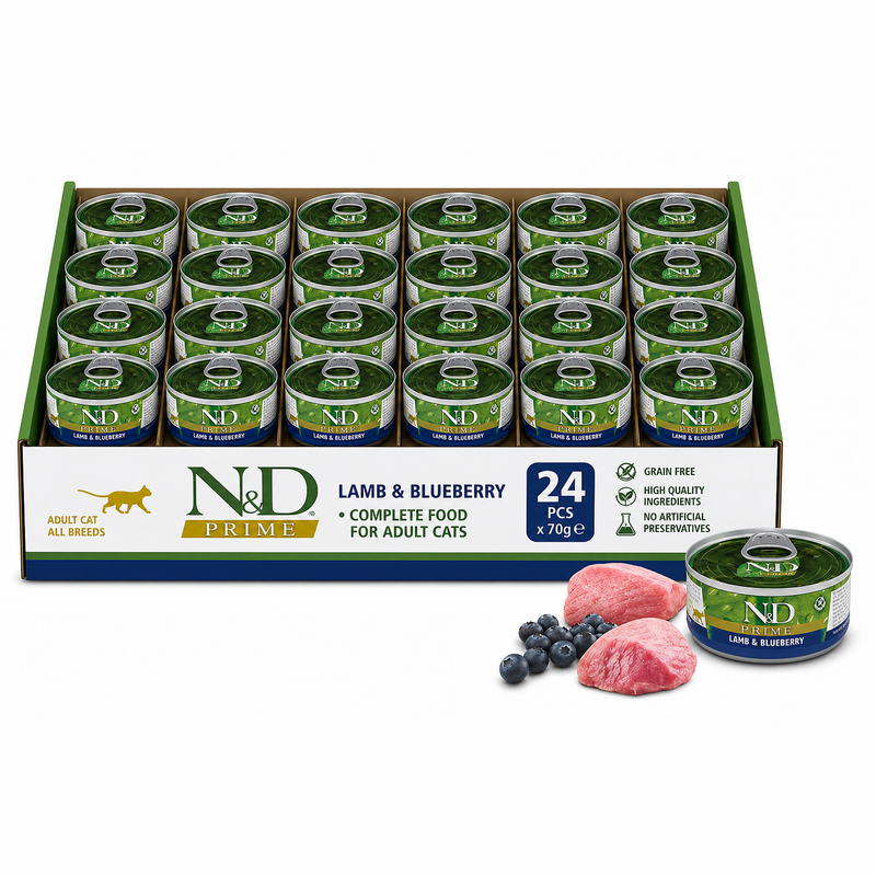 FARMINA N&D CAT PRIME LAMB & BLUEBERRY 70gx24pcs