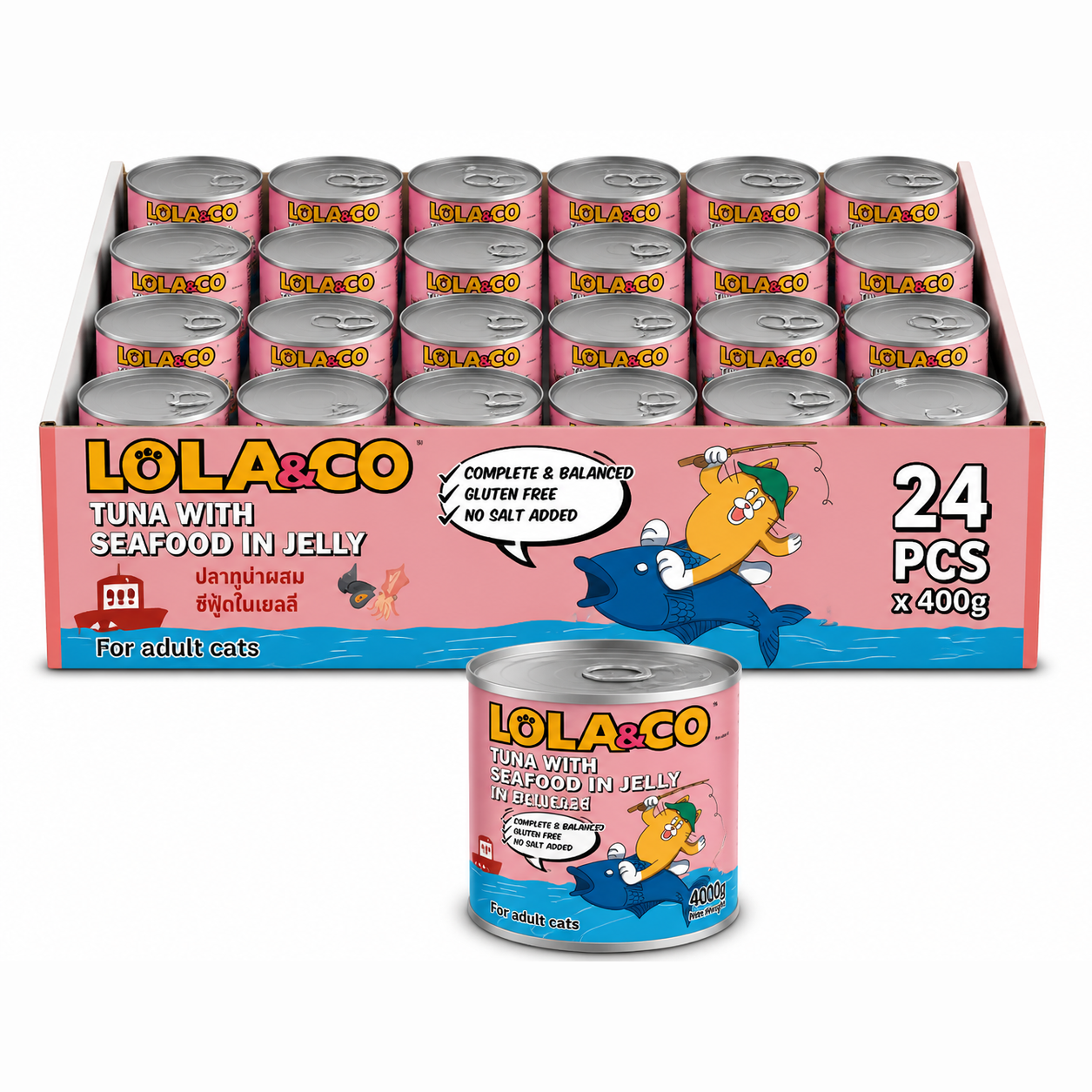 Lola & Co Tuna with Seafood In Jelly Cat Wet Food 400gx24pcs