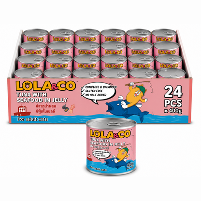 Lola & Co Tuna with Seafood In Jelly Cat Wet Food 400gx24pcs