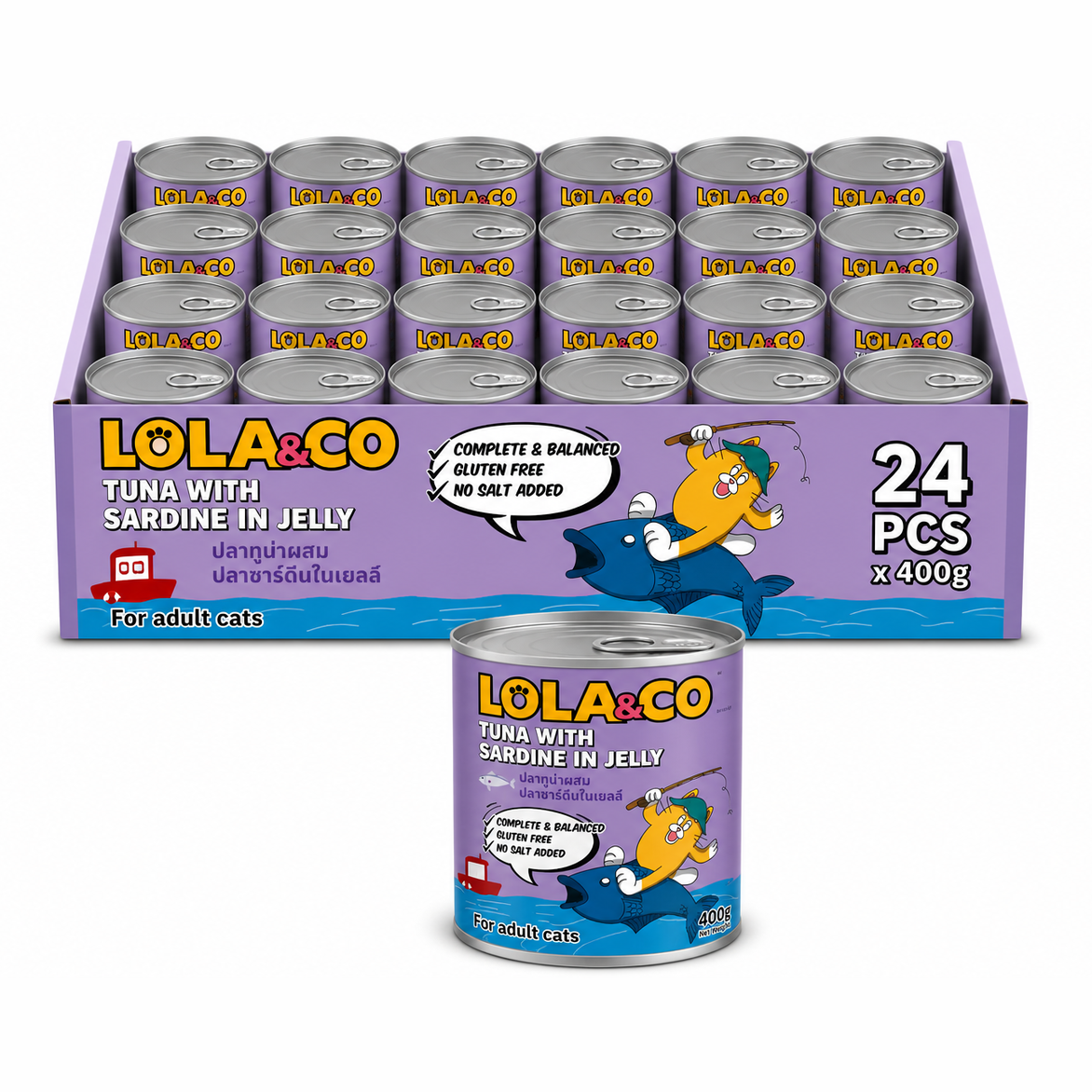 Lola & Co Tuna with Sardine In Jelly Cat Wet Food 400gx24pcs