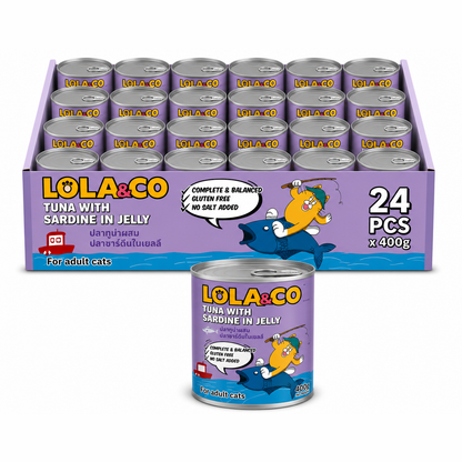 Lola & Co Tuna with Sardine In Jelly Cat Wet Food 400gx24pcs
