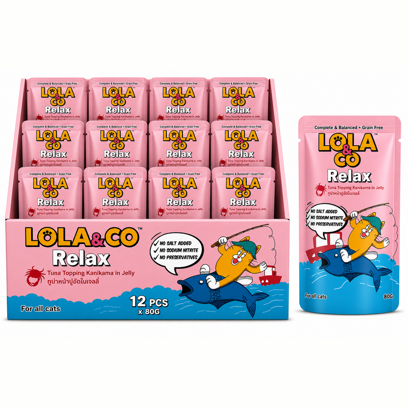 Lola & Co Relax Tuna Topping Kanikama In Jelly 80gx12pcs
