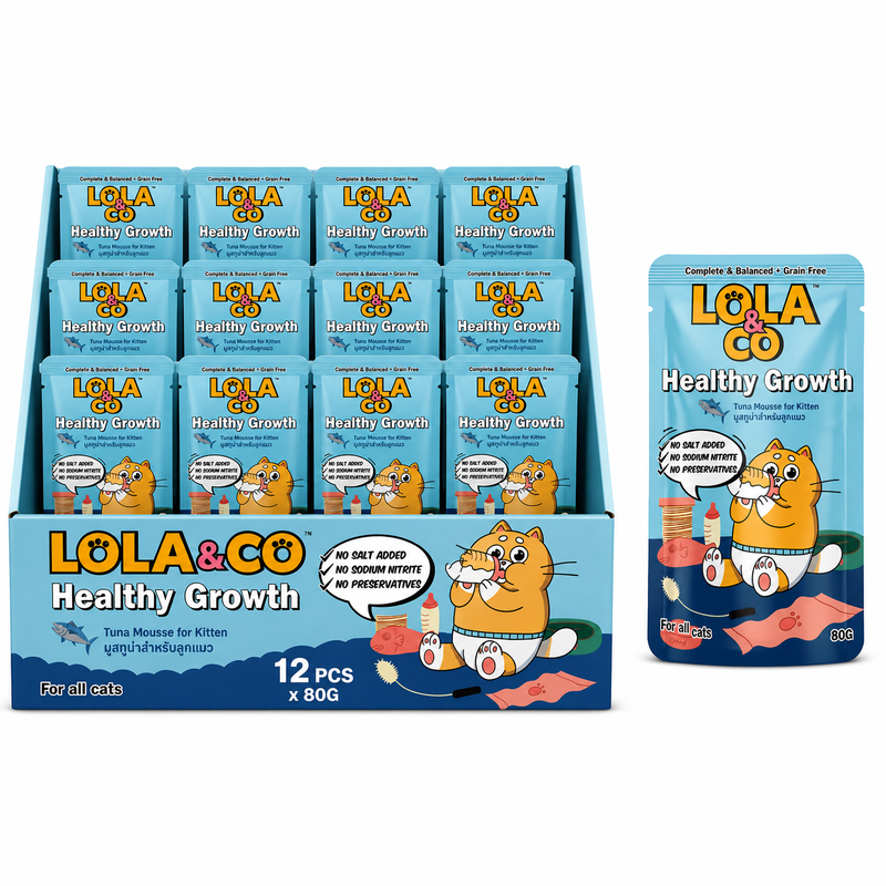 Lola & Co Healthy Growth Tuna Mouse For Kitten 80gx12pcs