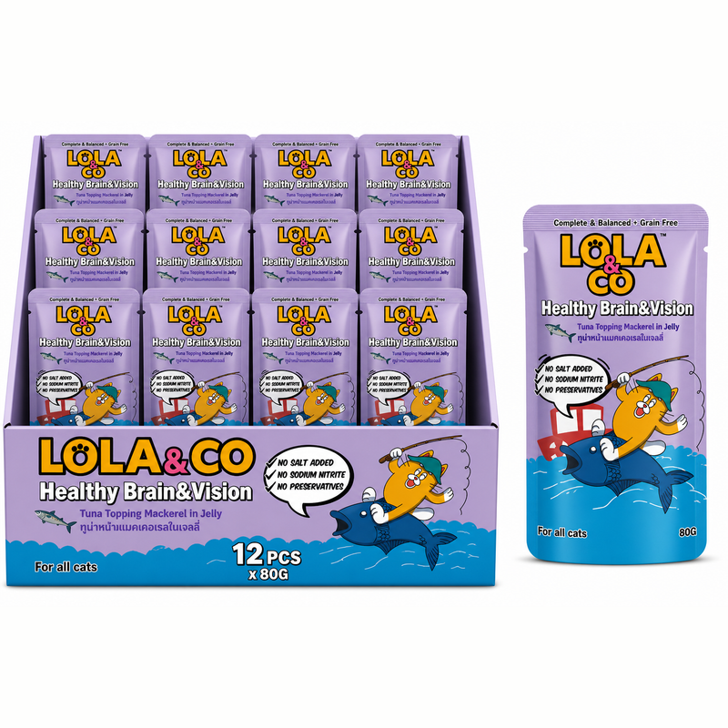 Lola & Co Healthy Brain & Vision Tuna Topping Mackerel In Jelly 80gx12pcs