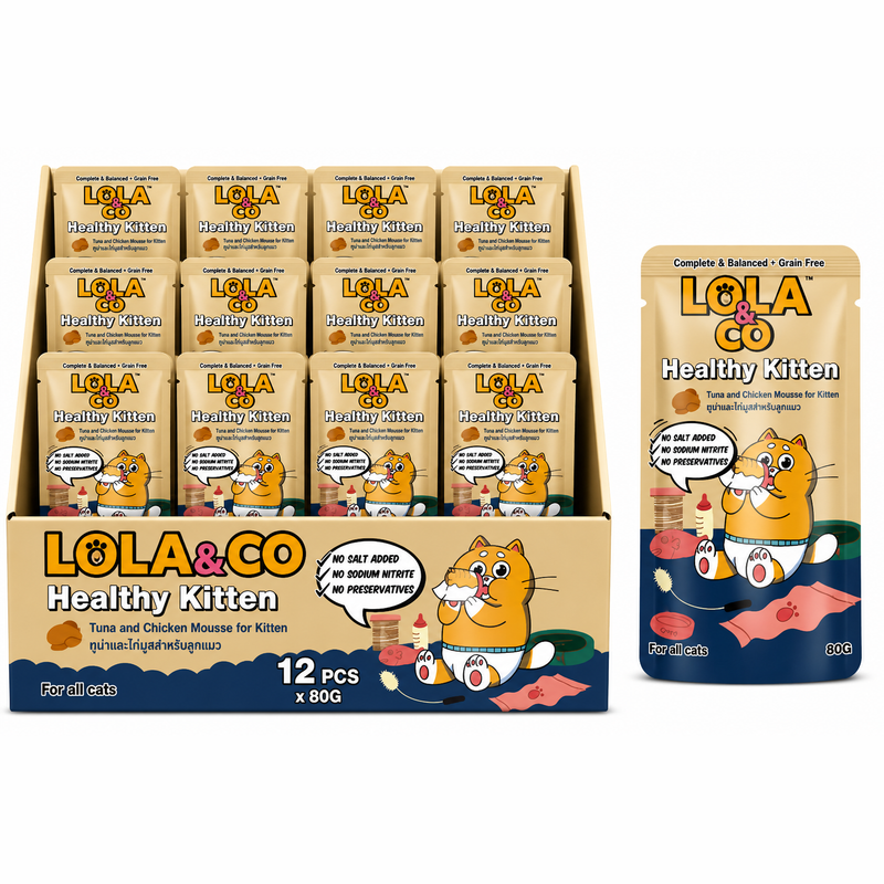 Lola & Co Health Kitten Tuna & Chicken Mouse For Kittens 80gx12pcs