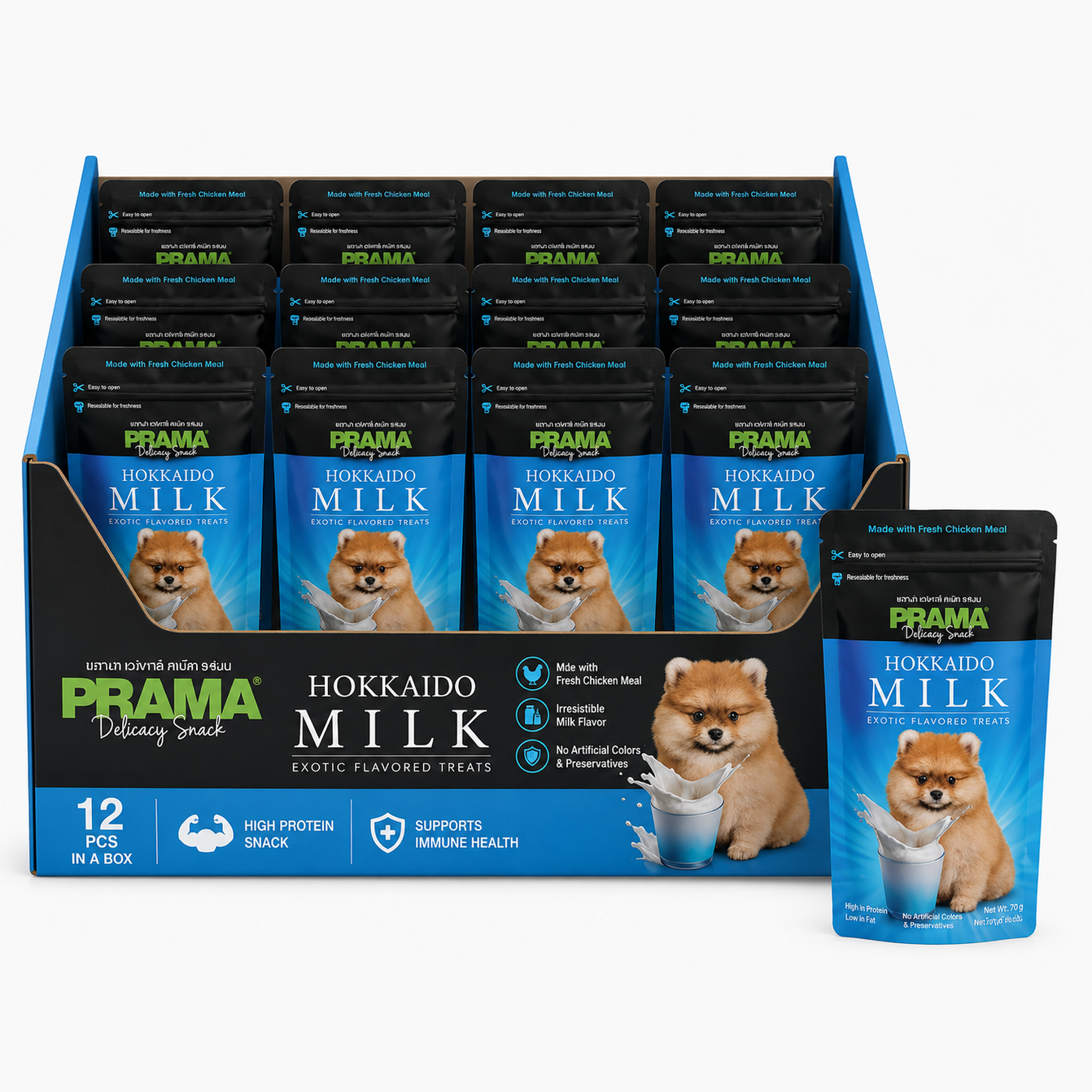 Prama Delicacy Snack Milk 70gx12pcs