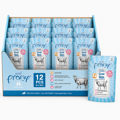 Pramy Sterilized Goat Milk with Colostrum + Royal Jelly 60Gx12pcs
