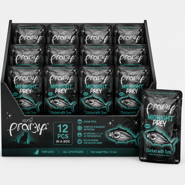 Pramy Midnight Prey CHICKEN WITH TUNA IN BROTH RECIPE 80gx12pcs