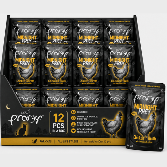 Pramy Midnight Prey CHICKEN IN BROTH RECIPE 80gx12pcs