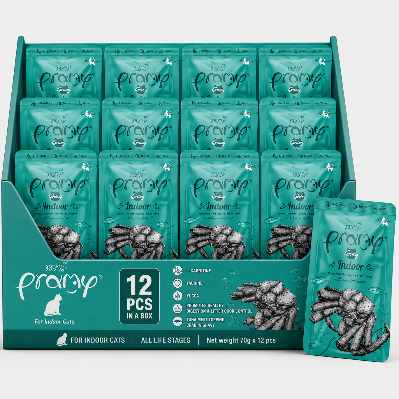 Pramy Indoor Tuna topping crab Recipe 70gx12pcs