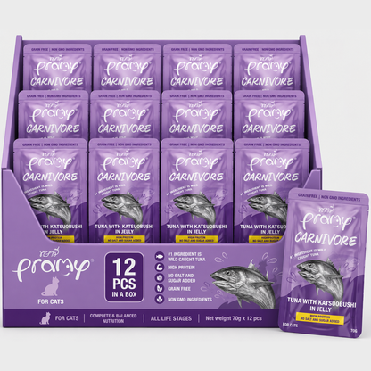 Pramy Carnivore Tuna with Katsuobushi in Jelly 70gx12pcs