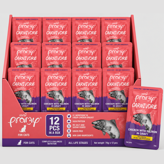Pramy Carnivore Chicken with Salmon in Gravy70gx12pcs