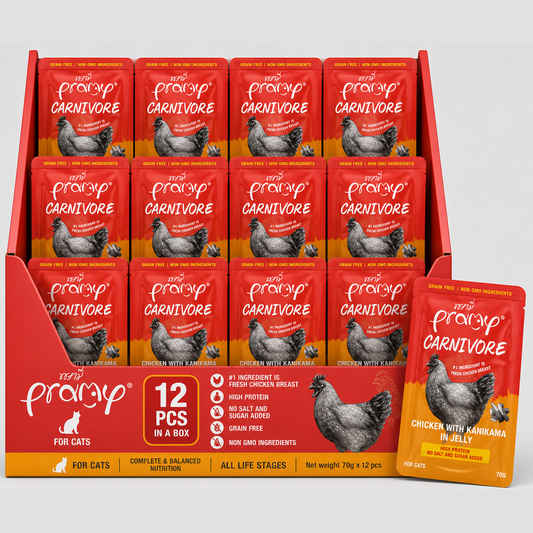 Pramy Carnivore Chicken with Kanikama in Jelly 70gx12pcs