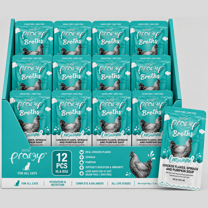 Pramy Broths Consumme Chicken Flakes, Spinach & Pumpkin Soup 40gx12pcs