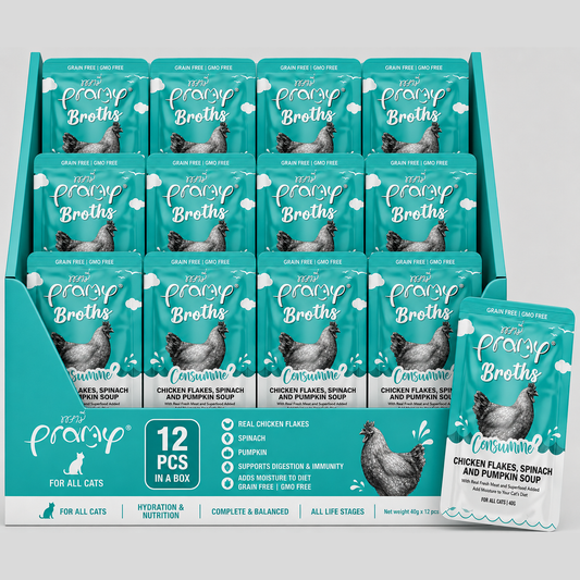 Pramy Broths Consumme Chicken Flakes, Spinach & Pumpkin Soup 40gx12pcs