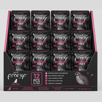 Pramy ,Midnight prey chicken With Quail Egg In Broth Recipe 80Gx12pcs