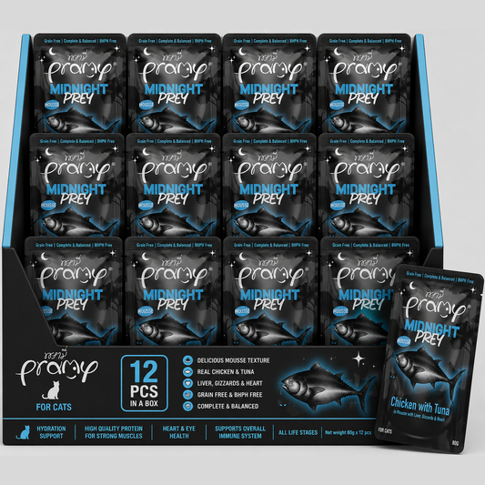 Pramy Midnight Prey CHICKEN WITH TUNA IN MOUSSE RECIPE 80gx12pcs