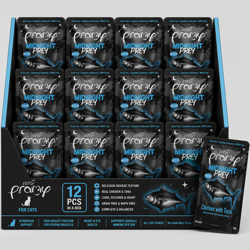 Pramy Midnight Prey CHICKEN WITH TUNA IN MOUSSE RECIPE 80gx12pcs