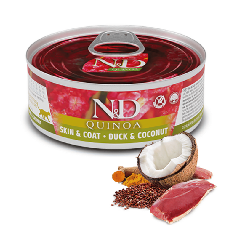 FARMINA N&D CAT FOOD QUINOA DUCK & COCONUT 80g Can