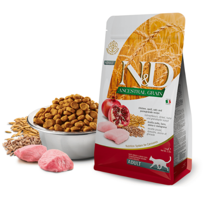 FARMINA N&D Cat Ancestral Grain Chicken and Pomegranate recipe Adult recipe 1.5kg