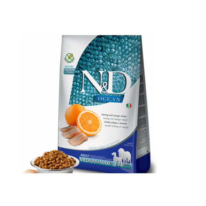 FARMINA N&D OCEAN DOG HERRING ORANGE ADULT MEDIUM/MAXI 2.5kg