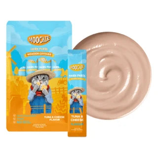 Moochie Tuna & Cheese Flavor Mousse Cat Treat 5x15g — (5x12)x15g. 60 POUCH SACHET