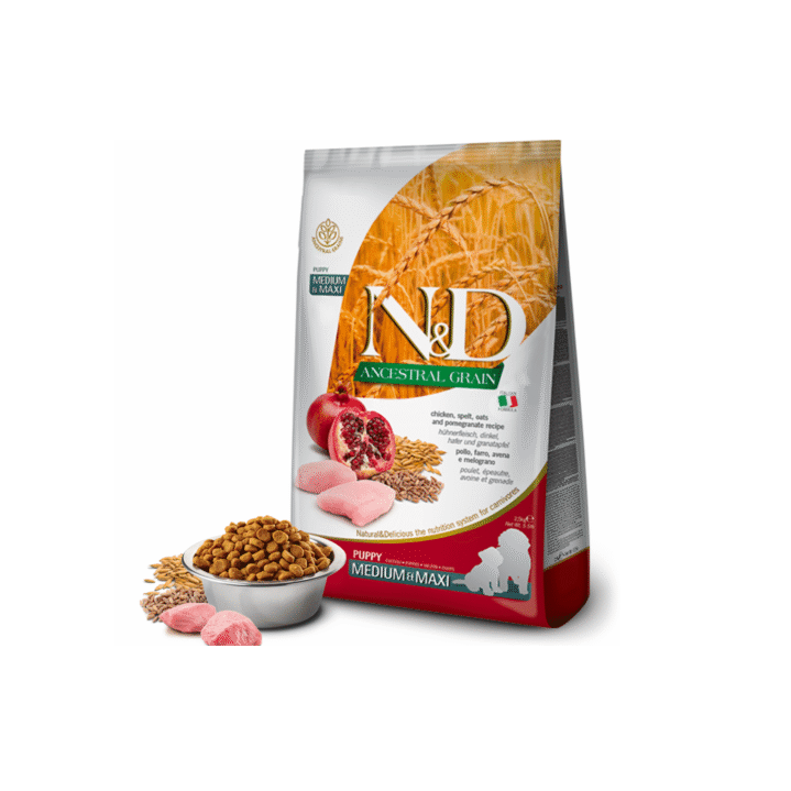 Farmina N&D Ancestral Grain Chicken & Pomegranate Medium & Maxi Puppy Dry Dog Food 2,5 KG