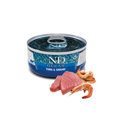 Farmina N&d Cat Food Ocean Tuna & Shrimp 70gx24pcs