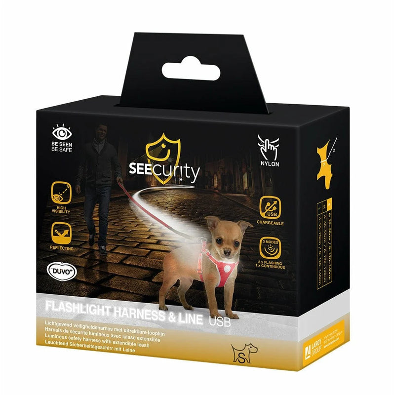 FLASHLIGHT HARNESS  WITH LEASH 120x35 45cm/15mm