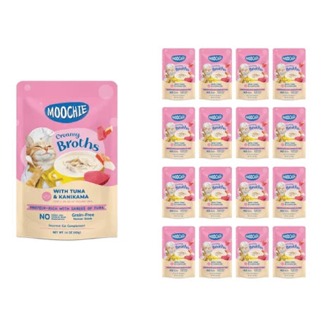 MOOCHIE CREAMY BROTH WITH TUNA & KANIKAMA 40gX16 POUCHS