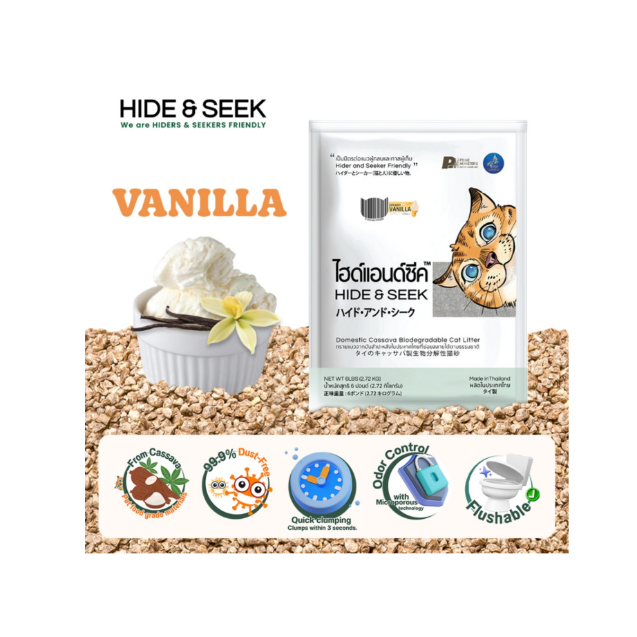 Hide & Seek Cassava Cat Litter Vanilla 6L