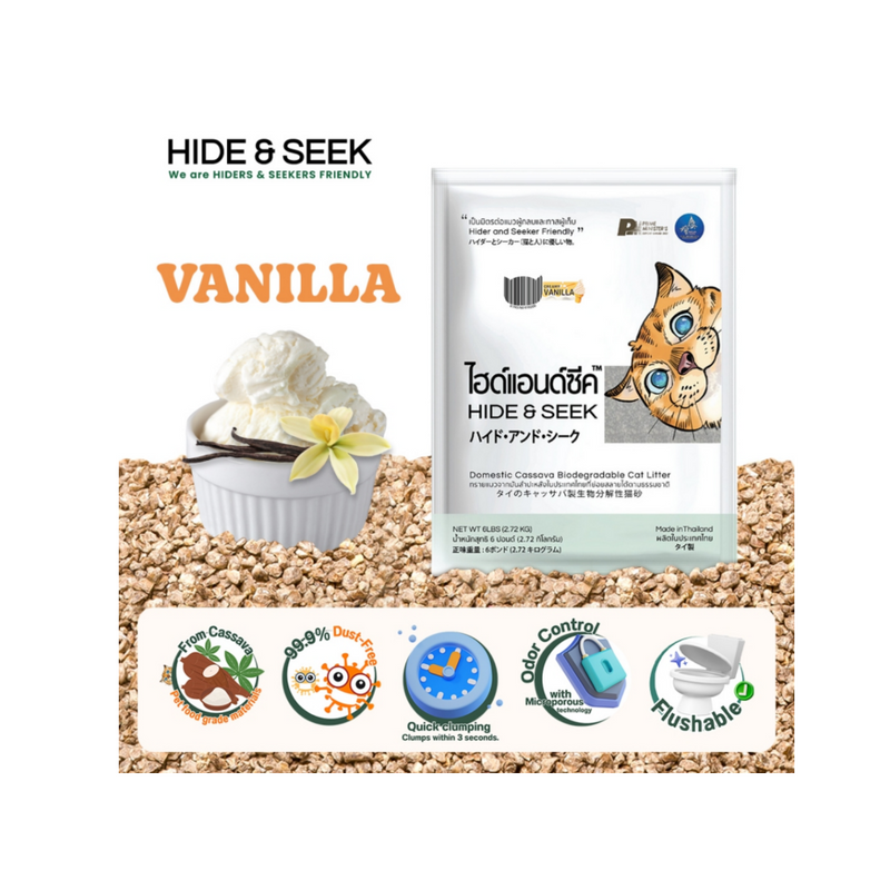 Hide & Seek Cassava Cat Litter Vanilla 6L