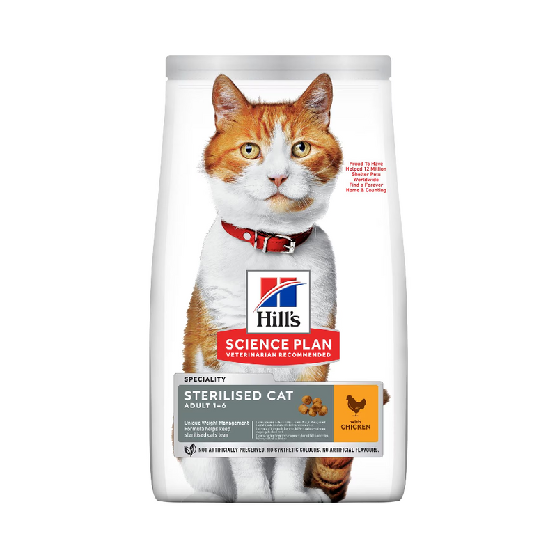 Hill's Science Plan Sterilised Adult Feline Food with Chicken 10kg