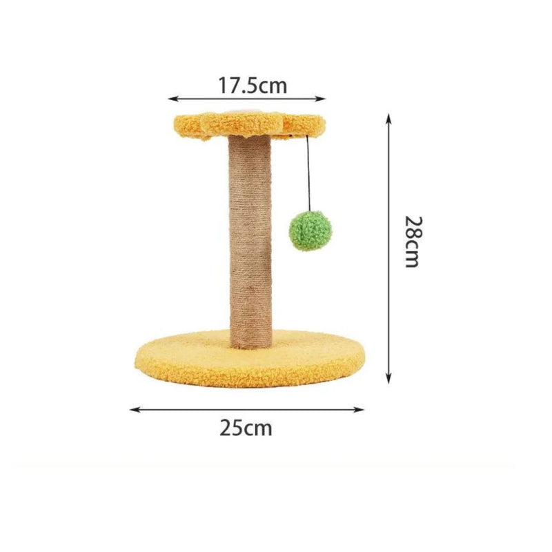 Kitty Flower Scratcher Cat tree yellow