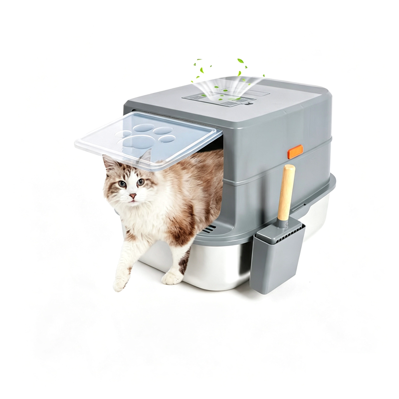 Cat Litter Box Stainless steel litter box enclosed