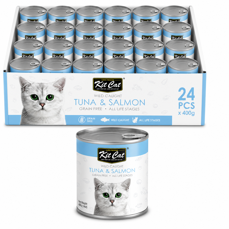 Kit Cat Atlantic Tuna With Wild Salmon 24x400g