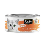 Single can of Kit Cat Grain-Free Tuna & Salmon gravy cat food
