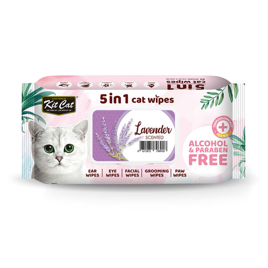 Kit Cat 5 In 1 Cat Wipes (Lavender)