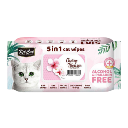 Kit Cat 5 in1 Cat Wipes 80pcs (Cherry Blossom)