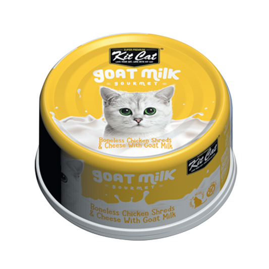 Kit Cat Boneless Chicken Shreds & Cheese With Goat Milk 70g  Can